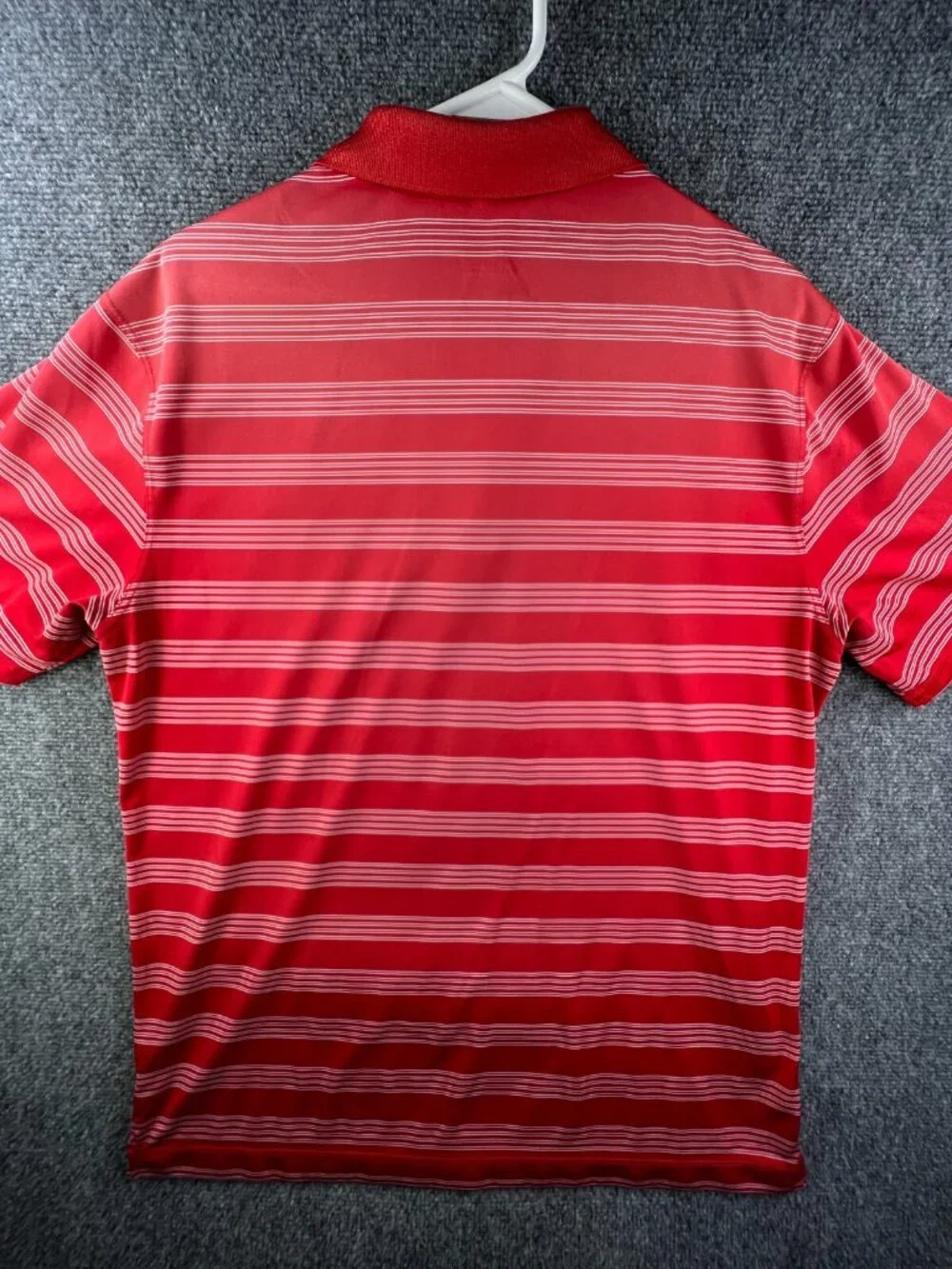 Nike Golf Men's Large Short Sleeve Orange Polo Shirt Striped Dri-fit Adult